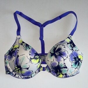 PINK Blue And Yellow Floral Wear Everywhere Push Up Bra